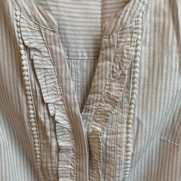 Crown & Ivy Khaki Pinstripe Dress - Picture 1 of 3